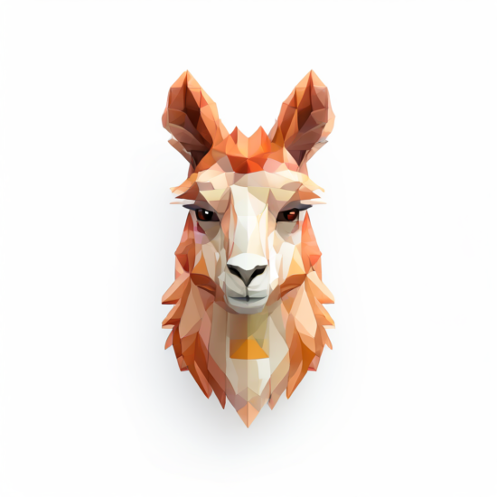 A voxel art minimal logo in shape of llama, prompt