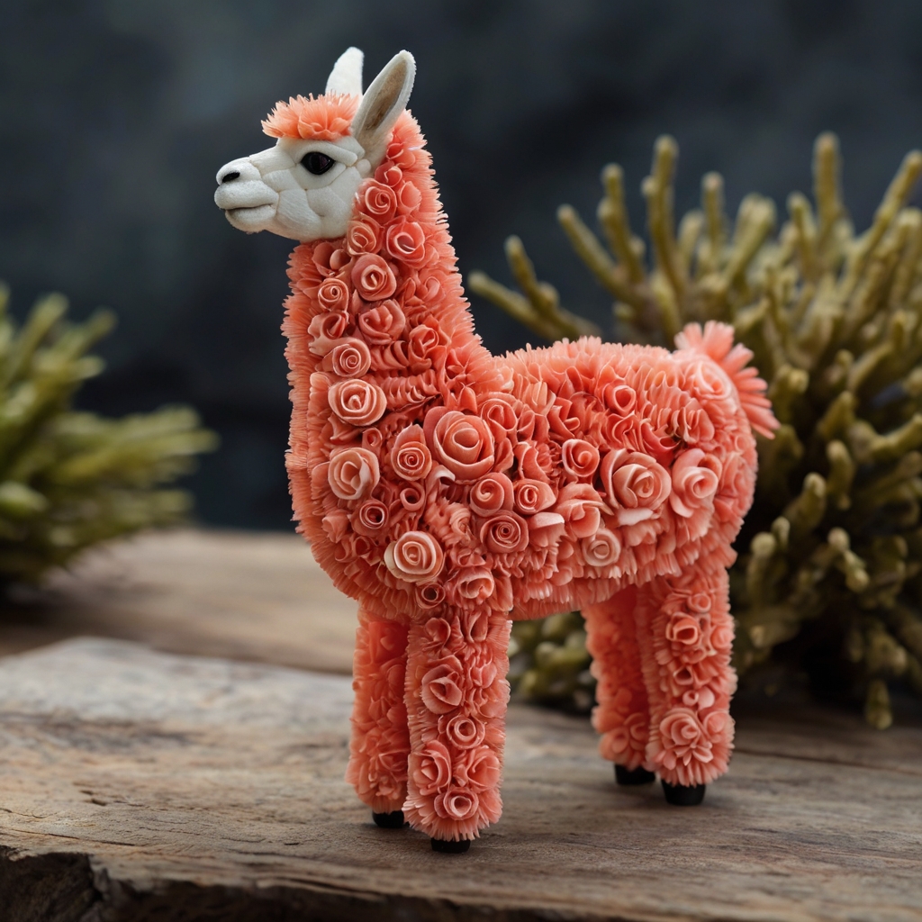 prompt-llama_Leonardo Kino XL_A_LLAMA_made_from_coral_000003-4