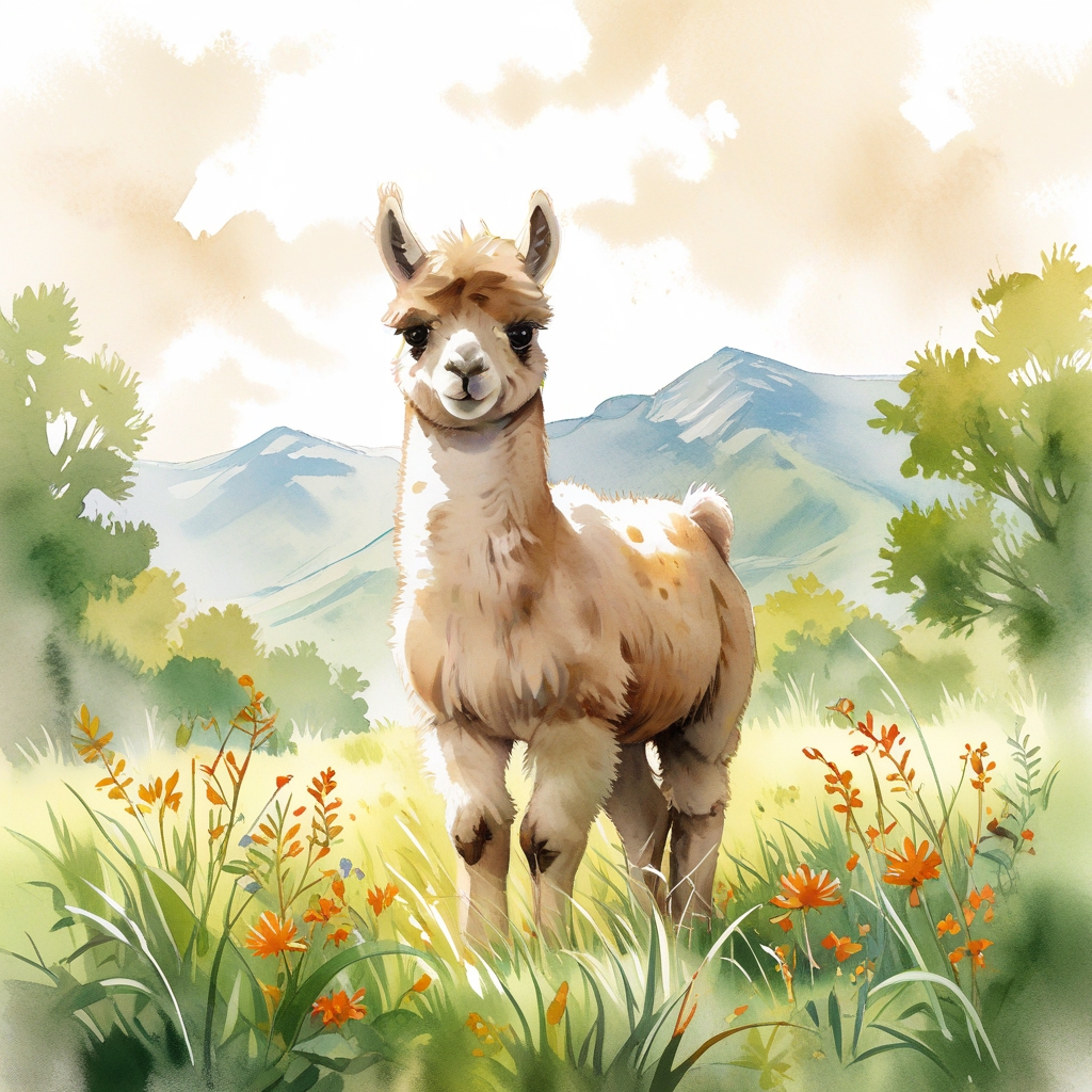 prompt_A_delightful_watercolor_illustration_llama_000035_3