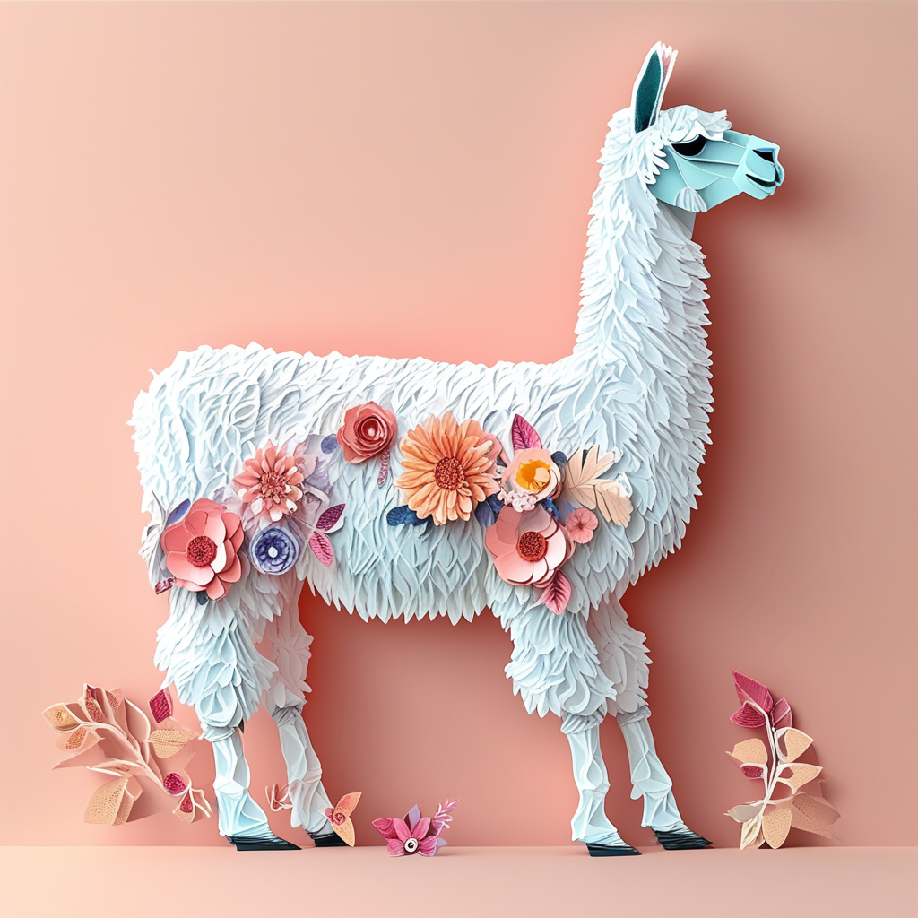 prompt_llama_Sideangle_view_of_a_llama_papercraft_PIXART-Σ_000023_1