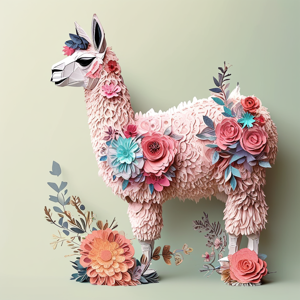 prompt_llama_Sideangle_view_of_a_llama_papercraft_PIXART-Σ_000023_6
