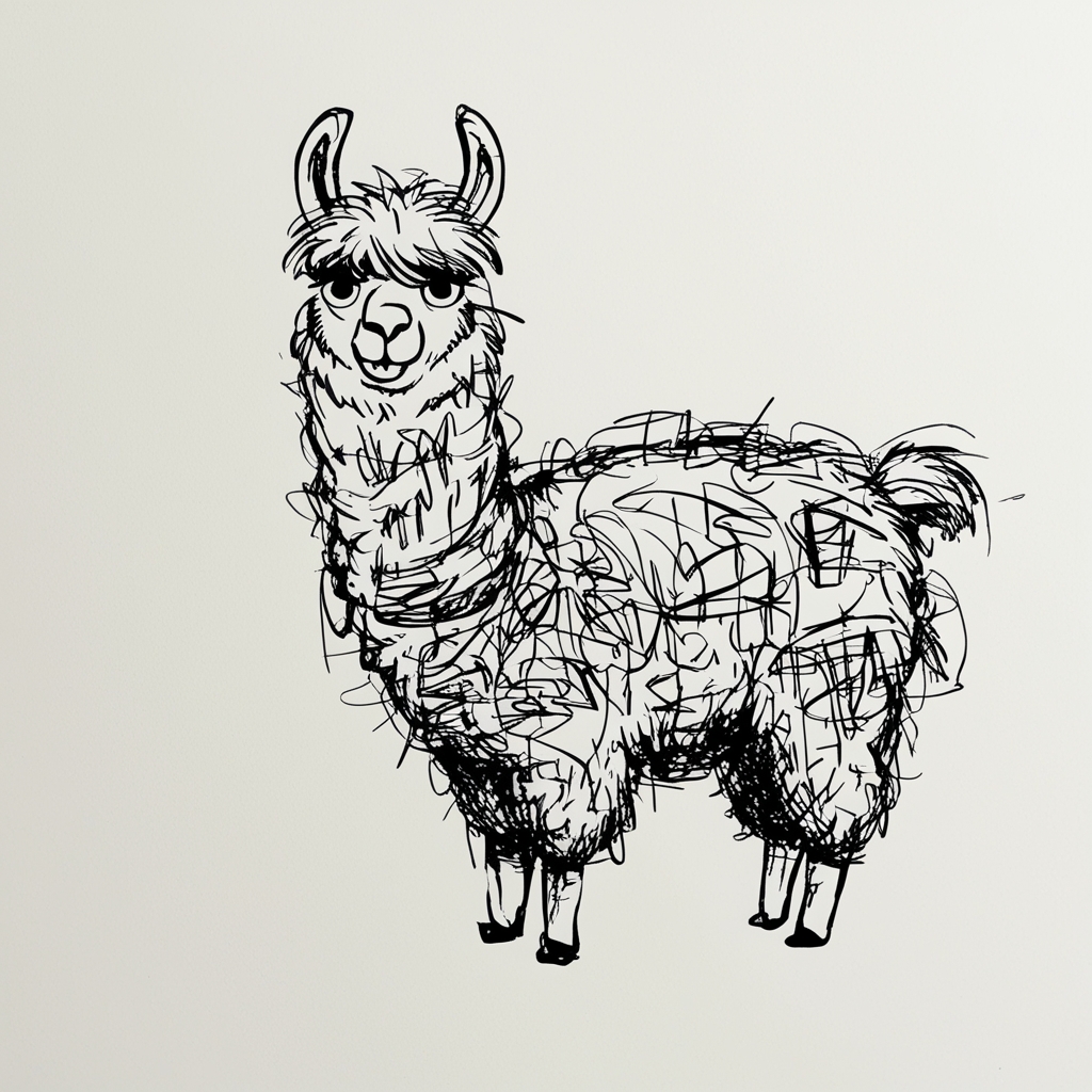 Default_A_whimsical_and_endearing_illustration_of_a_llama_dra_1