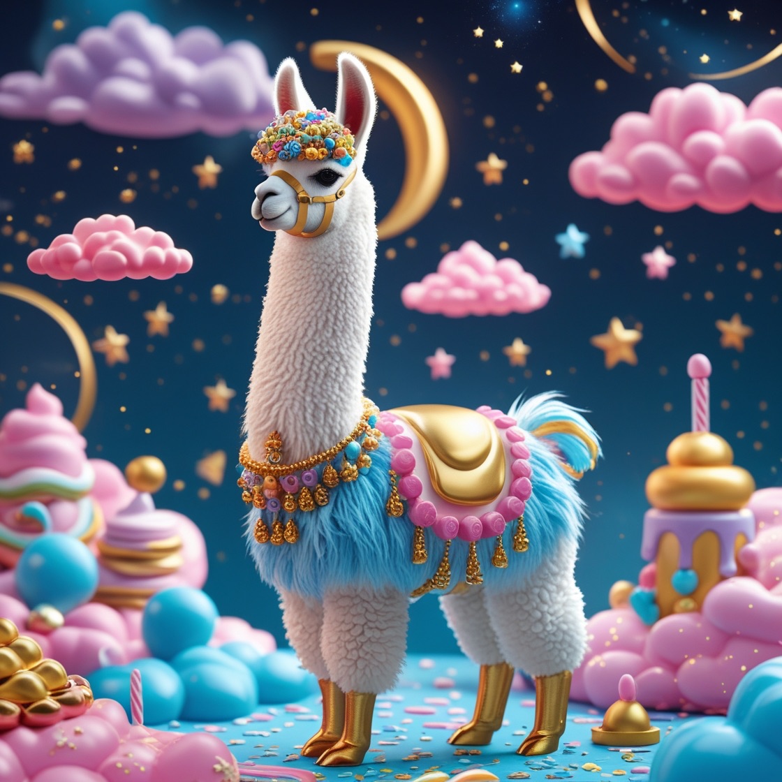 Leonardo_Phoenix_10_llama_visualized_as_a_Celestial_Candy_Fair_2