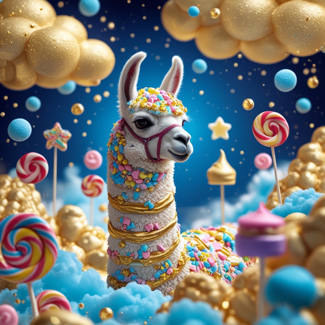 Leonardo_Phoenix_10_llama_visualized_as_a_Celestial_Candy_Fair_3